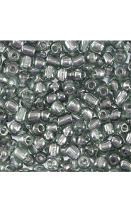 Glass seed beads 8/0 (3mm) Transparent anthracite grey